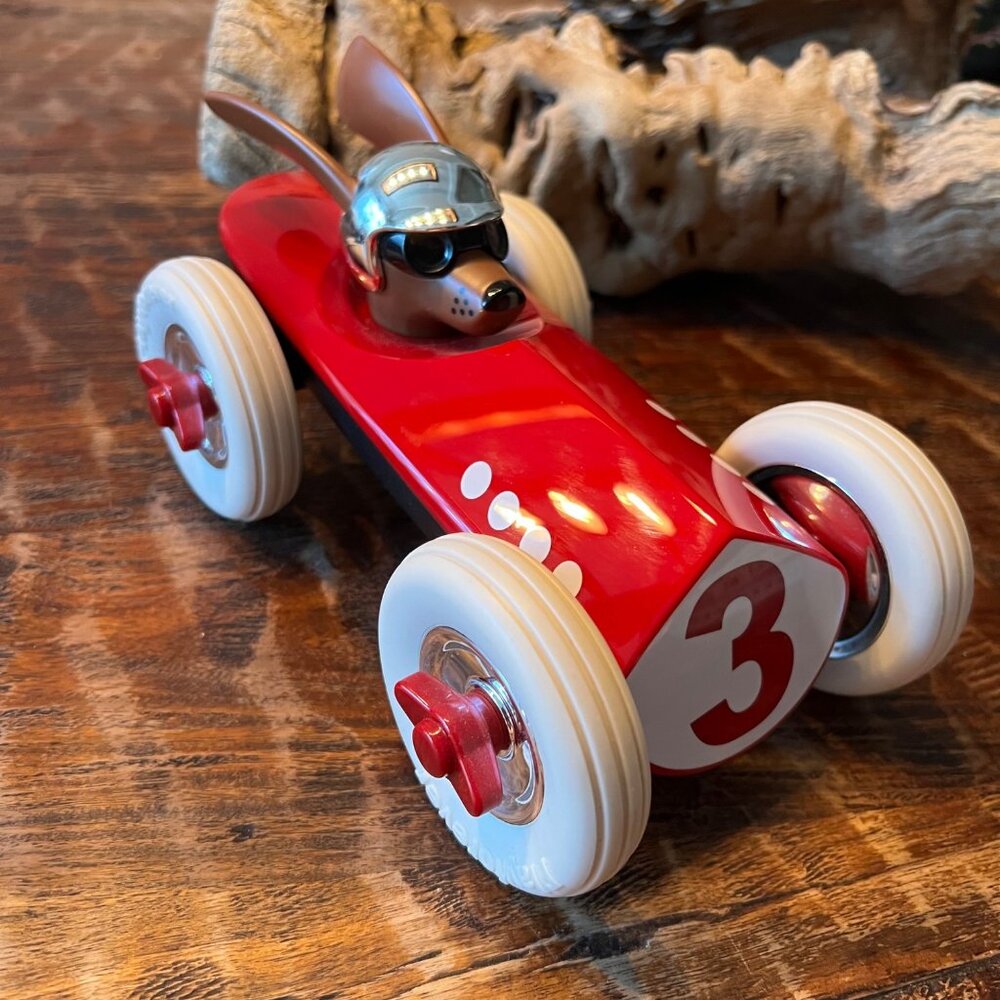 Playforever Rufus Patrick Toy Car Red Dog Racer Vintage Style